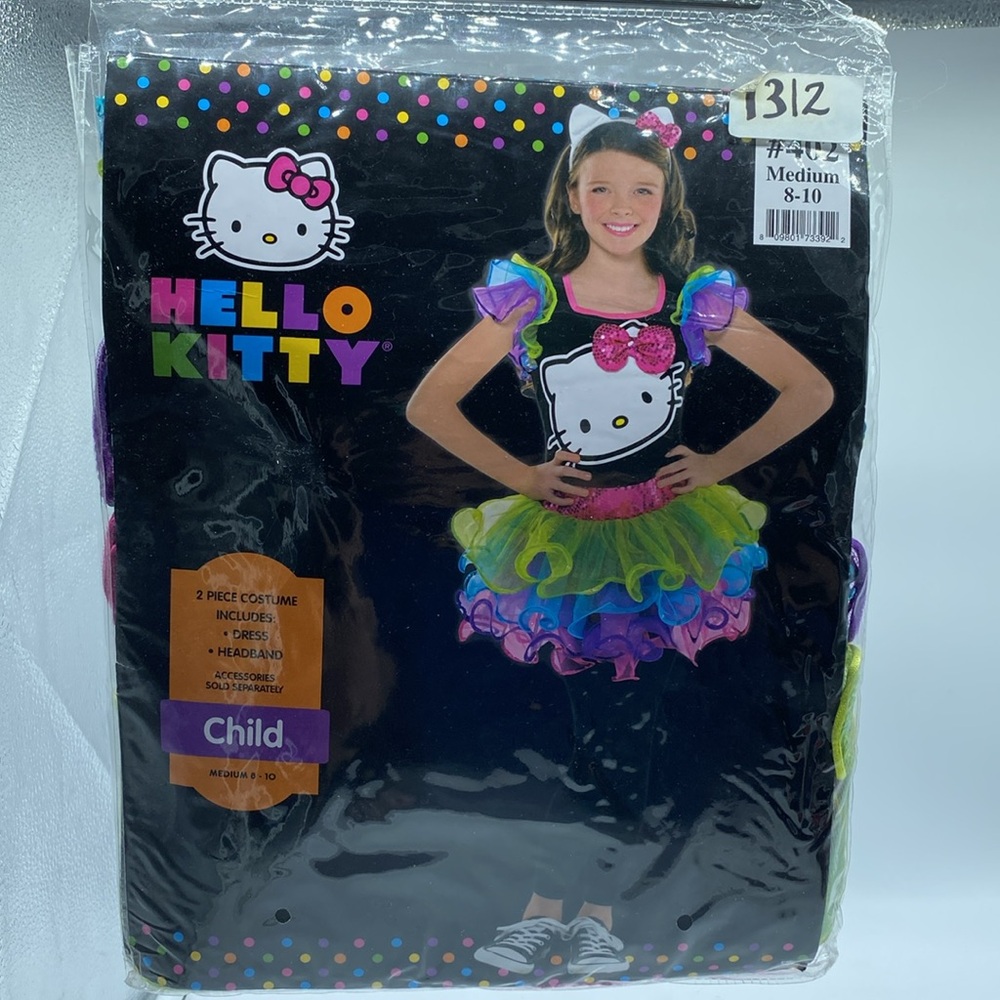 Hello Kitty Girls 2 Piece Halloween Cosplay Costume Size Medium 8-10